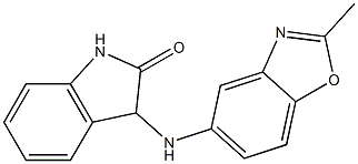3-[(2-methyl-1,3-benzoxazol-5-yl)amino]-2,3-dihydro-1H-indol-2-one 化学構造式