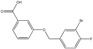 3-[(3-bromo-4-fluorophenyl)methoxy]benzoic acid 化学構造式