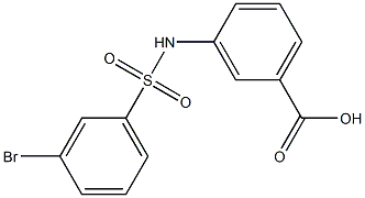 3-[(3-bromobenzene)sulfonamido]benzoic acid 化学構造式