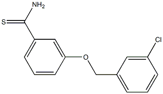 3-[(3-chlorophenyl)methoxy]benzene-1-carbothioamide Struktur