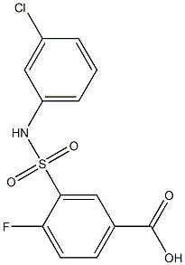 3-[(3-chlorophenyl)sulfamoyl]-4-fluorobenzoic acid 结构式