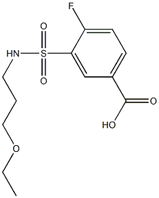 3-[(3-ethoxypropyl)sulfamoyl]-4-fluorobenzoic acid 化学構造式