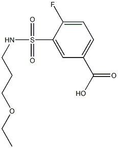 3-[(3-ethoxypropyl)sulfamoyl]-4-fluorobenzoic acid 结构式