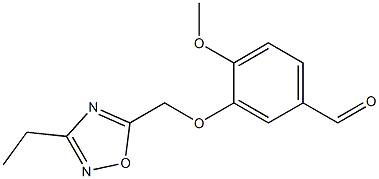 3-[(3-ethyl-1,2,4-oxadiazol-5-yl)methoxy]-4-methoxybenzaldehyde 化学構造式