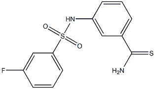 3-[(3-fluorobenzene)sulfonamido]benzene-1-carbothioamide Struktur