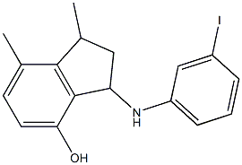 3-[(3-iodophenyl)amino]-1,7-dimethyl-2,3-dihydro-1H-inden-4-ol Structure