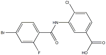 3-[(4-bromo-2-fluorobenzene)amido]-4-chlorobenzoic acid Structure