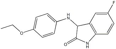 3-[(4-ethoxyphenyl)amino]-5-fluoro-2,3-dihydro-1H-indol-2-one 化学構造式
