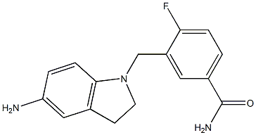 3-[(5-amino-2,3-dihydro-1H-indol-1-yl)methyl]-4-fluorobenzamide