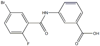 3-[(5-bromo-2-fluorobenzoyl)amino]benzoic acid 化学構造式