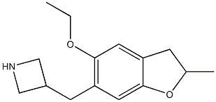 3-[(5-ethoxy-2-methyl-2,3-dihydro-1-benzofuran-6-yl)methyl]azetidine,,结构式