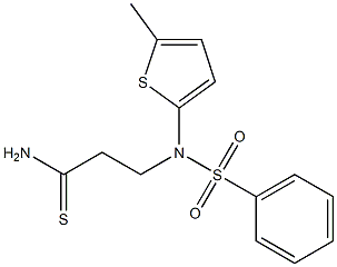 3-[(5-methylthiophene-2-)(phenyl)sulfonamido]propanethioamide Structure