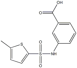 3-[(5-methylthiophene-2-)sulfonamido]benzoic acid,,结构式