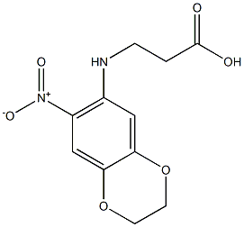 3-[(7-nitro-2,3-dihydro-1,4-benzodioxin-6-yl)amino]propanoic acid Struktur