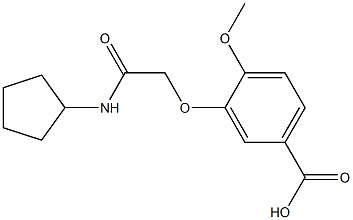 3-[(cyclopentylcarbamoyl)methoxy]-4-methoxybenzoic acid 化学構造式