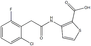 3-[2-(2-chloro-6-fluorophenyl)acetamido]thiophene-2-carboxylic acid Struktur