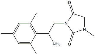 3-[2-amino-2-(2,4,6-trimethylphenyl)ethyl]-1-methylimidazolidine-2,4-dione 化学構造式