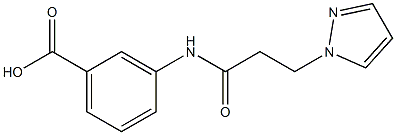 3-[3-(1H-pyrazol-1-yl)propanamido]benzoic acid,,结构式