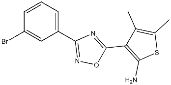 3-[3-(3-bromophenyl)-1,2,4-oxadiazol-5-yl]-4,5-dimethylthiophen-2-amine,,结构式