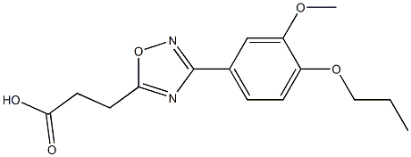 3-[3-(3-methoxy-4-propoxyphenyl)-1,2,4-oxadiazol-5-yl]propanoic acid 化学構造式