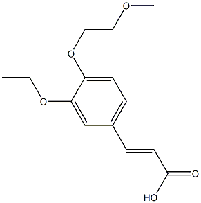 3-[3-ethoxy-4-(2-methoxyethoxy)phenyl]prop-2-enoic acid,,结构式