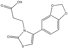 3-[4-(1,3-benzodioxol-5-yl)-2-oxo-1,3-thiazol-3(2H)-yl]propanoic acid,,结构式