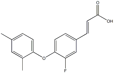 3-[4-(2,4-dimethylphenoxy)-3-fluorophenyl]prop-2-enoic acid,,结构式