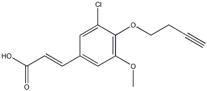 3-[4-(but-3-yn-1-yloxy)-3-chloro-5-methoxyphenyl]prop-2-enoic acid,,结构式