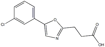 3-[5-(3-chlorophenyl)-1,3-oxazol-2-yl]propanoic acid 化学構造式
