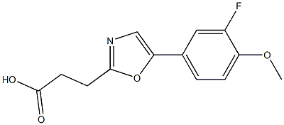 3-[5-(3-fluoro-4-methoxyphenyl)-1,3-oxazol-2-yl]propanoic acid,,结构式