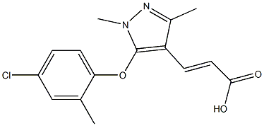 3-[5-(4-chloro-2-methylphenoxy)-1,3-dimethyl-1H-pyrazol-4-yl]prop-2-enoic acid 结构式