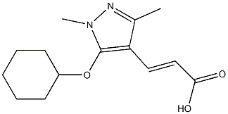 3-[5-(cyclohexyloxy)-1,3-dimethyl-1H-pyrazol-4-yl]prop-2-enoic acid Structure