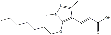 3-[5-(heptyloxy)-1,3-dimethyl-1H-pyrazol-4-yl]prop-2-enoic acid Struktur