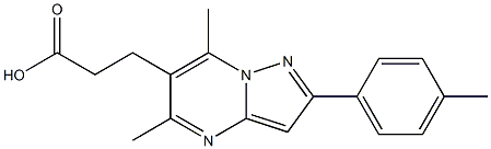 3-[5,7-dimethyl-2-(4-methylphenyl)pyrazolo[1,5-a]pyrimidin-6-yl]propanoic acid,,结构式
