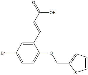 3-[5-bromo-2-(thiophen-2-ylmethoxy)phenyl]prop-2-enoic acid,,结构式