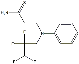 3-[phenyl(2,2,3,3-tetrafluoropropyl)amino]propanethioamide 化学構造式