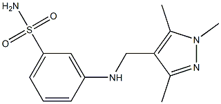 3-{[(1,3,5-trimethyl-1H-pyrazol-4-yl)methyl]amino}benzene-1-sulfonamide,,结构式