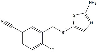 3-{[(2-amino-1,3-thiazol-5-yl)thio]methyl}-4-fluorobenzonitrile Struktur