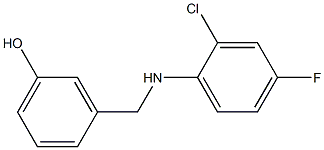 3-{[(2-chloro-4-fluorophenyl)amino]methyl}phenol,,结构式