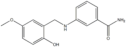 3-{[(2-hydroxy-5-methoxyphenyl)methyl]amino}benzamide Struktur
