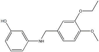 3-{[(3-ethoxy-4-methoxyphenyl)methyl]amino}phenol,,结构式