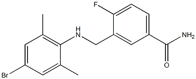 3-{[(4-bromo-2,6-dimethylphenyl)amino]methyl}-4-fluorobenzamide Struktur