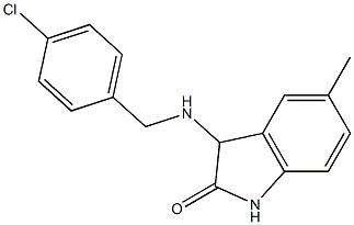 3-{[(4-chlorophenyl)methyl]amino}-5-methyl-2,3-dihydro-1H-indol-2-one,,结构式