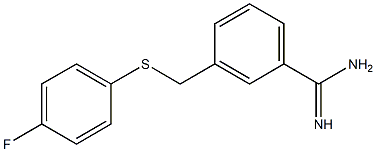 3-{[(4-fluorophenyl)sulfanyl]methyl}benzene-1-carboximidamide,,结构式