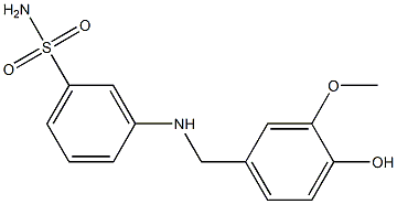 3-{[(4-hydroxy-3-methoxyphenyl)methyl]amino}benzene-1-sulfonamide Struktur