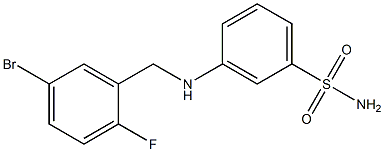 3-{[(5-bromo-2-fluorophenyl)methyl]amino}benzene-1-sulfonamide,,结构式