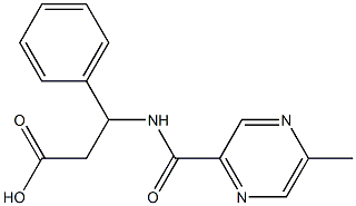 3-{[(5-methylpyrazin-2-yl)carbonyl]amino}-3-phenylpropanoic acid,,结构式