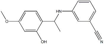 3-{[1-(2-hydroxy-4-methoxyphenyl)ethyl]amino}benzonitrile Struktur