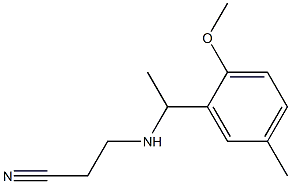 3-{[1-(2-methoxy-5-methylphenyl)ethyl]amino}propanenitrile Structure