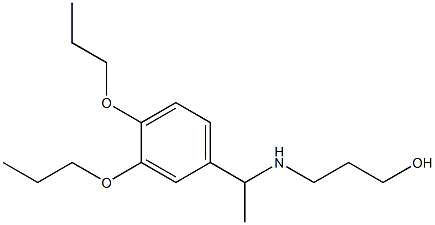 3-{[1-(3,4-dipropoxyphenyl)ethyl]amino}propan-1-ol 化学構造式